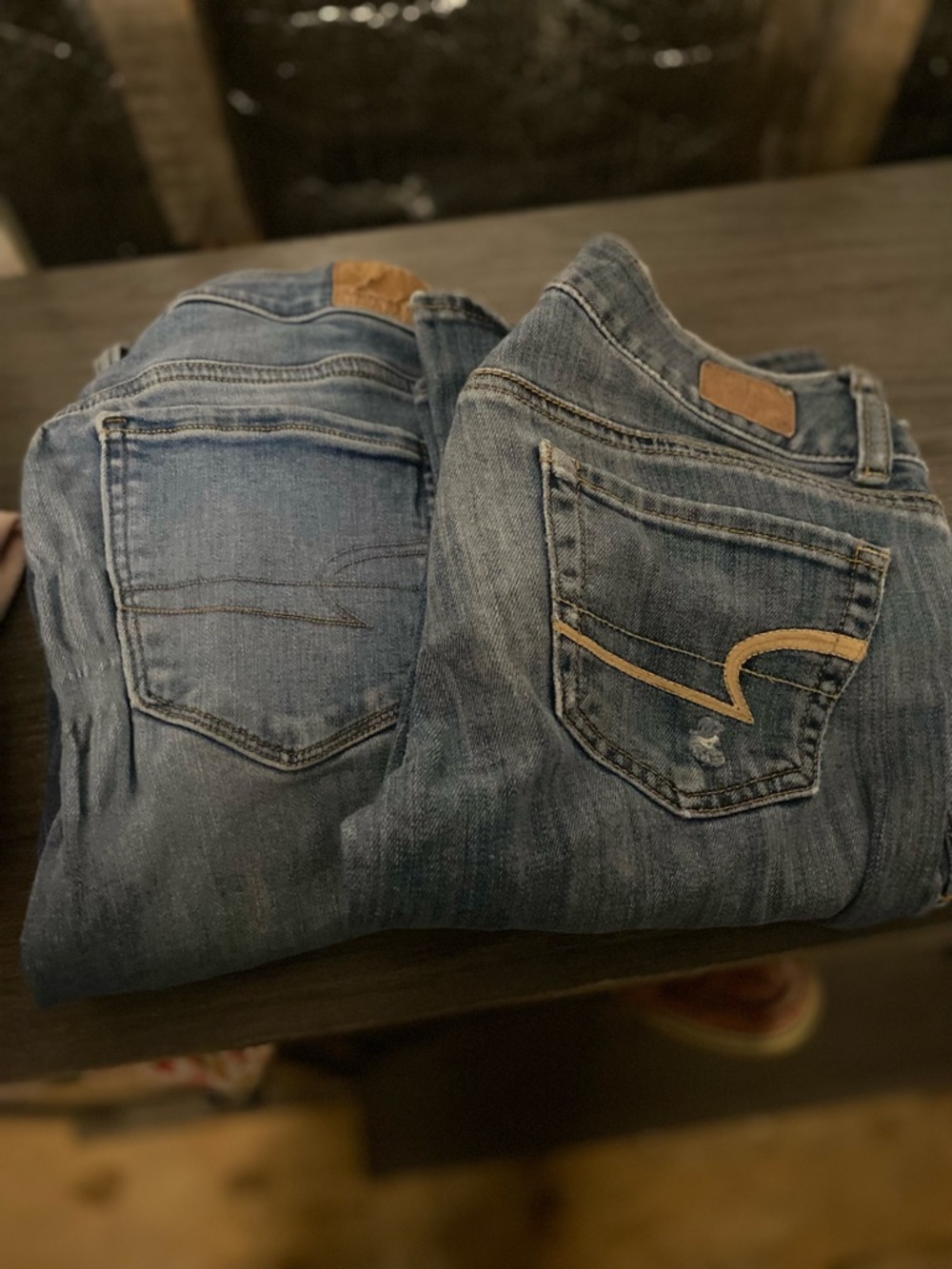 American Eagle Outfitters Medium Blue Ankle Jeans - Pair